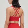 Nylon Top Women Bra Sexy Top Woman Breathable Underwear Women Fitness Yoga Sports Bra For Women Gym 22 Colors - Red - S