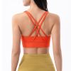 Nylon Top Women Bra Sexy Top Woman Breathable Underwear Women Fitness Yoga Sports Bra For Women Gym 22 Colors - Orange - M