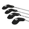 10pcs Golf Club Covers Protectors Headcovers Accessories For Prevent Scratches Or Damage - Black