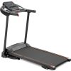 Compact Easy Folding Treadmill Motorized Running Jogging Machine with Audio Speakers and Incline Adjuster - Black