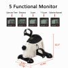 Under Desk Bike Pedal Exerciser Portable Mini Exercise Bike for Arm/Leg Exercise Mini Exercise Peddler with LCD Display - White
