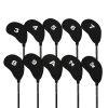 10pcs Golf Club Covers Protectors Headcovers Accessories For Prevent Scratches Or Damage - Black