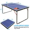 Table Tennis Table Midsize Foldable & Portable Ping Pong Table Set with Net and 2 Ping Pong Paddles for Indoor Outdoor Game - as Pic