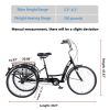 26" European Adult Tricycles 3 Wheel W/Installation Tools with Low Step-Through, Large Basket, Tricycle for Adults, Women, Men - as Pic