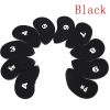 10pcs Golf Club Covers Protectors Headcovers Accessories For Prevent Scratches Or Damage - Black