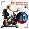 Stationary Exercise Bike Silent Belt with 20LBS Flywheel - Black+red