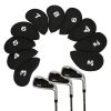10pcs Golf Club Covers Protectors Headcovers Accessories For Prevent Scratches Or Damage - Black