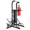 Power Tower with Sit-up Bench and Boxing Bag - Black