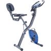 Folding Exercise Bike, Fitness Upright and Recumbent X-Bike with 10-Level Adjustable Resistance, Arm Bands and Backrest - as Pic