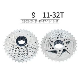 Sports Mountain Road Bike Flywheel  Speed Lightweight Large Gear Anti-rust Bicycle Accessories (Option: 9-Silver)