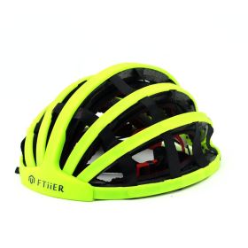 Ultralight Folding Bicycle Helmet Portable Road Bike Mountain Bike Outdoor Sports Mountain Hiking Equipment (Option: Fluorescent green-L)
