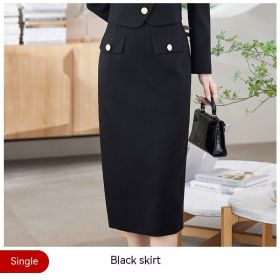 New Temperament Leisure Formal White Blazer For Women (Option: Black Skirt-M)