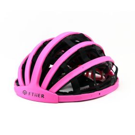 Ultralight Folding Bicycle Helmet Portable Road Bike Mountain Bike Outdoor Sports Mountain Hiking Equipment (Option: Pink-M)