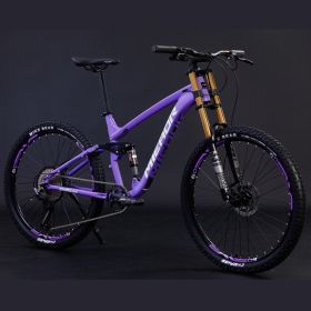 Aluminum Alloy Soft Tail Oil Brake Damping Mountain Bike Bicyc (Option: Purple-Standard version-27.5x17inch)
