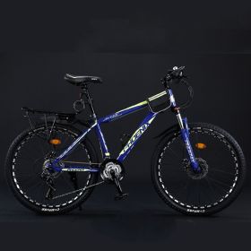 Variable Speed Shock Absorption Mountain Bike (Option: Blue-Spoke wheel-24inches30speed)
