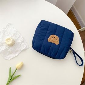 Bear Baby Stroller Storage Cloth Hanging Diaper Feeding Bottle Handbag Bedside Storage Cloth Bag (Option: Dark Blue-20x23x6)