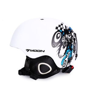 Ski Helmet Snow Safety Helmet Protective Gear Sports Equipment Head Protection Integrated (Option: White carnival night-M)