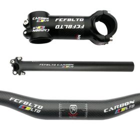 Three-piece Full Carbon Fiber Road Bike Handlebar Set (Option: Swallow)