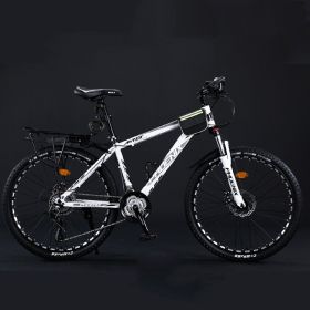 Variable Speed Shock Absorption Mountain Bike (Option: White grey-Spoke wheel-24inches24speed)