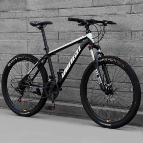 Mountain Bike Bicycle 24 26 Inch Disc Brake Shock Absorption Bicycle Men's And Women's Variable Speed Bicycle (Option: Black Spoke wheel-30speed)