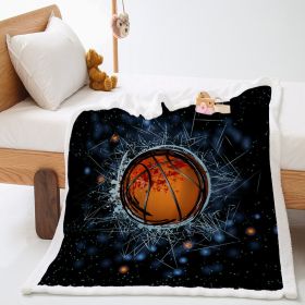 Basketball Sports Lambswool Crystal Velvet Double Layer Cover Blanket (Option: DAY14-200X150cm)