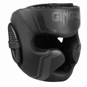 Free Combat Protective Gear Boxing Helmet Cover (Option: Skin Feeling Pure Black-S)