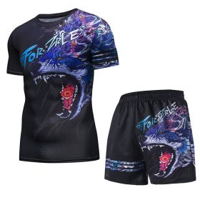 Men's Sweat-absorbent Quick-drying Fitness Suit (Option: GDJ07 DSK16-M)