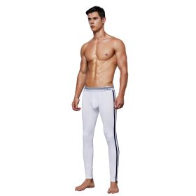 Long Johns Men's Warm Leggings (Option: White-XXL)