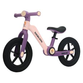Children's Pedal-free Balance Foldable Kids Balance Bike (Option: Pink Purple-14inch)